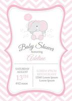 Baby shower card with cute elephant vector