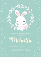 Baby shower card with cute bunny