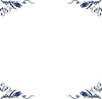 ethnic flowers dark blue illustration vector