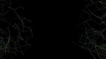 arrière-plan futuriste géométrique abstrait, arrière-plan abstrait avec réseau de plexus comme complexe de données. fond de vague de triangles géométriques abstraits, fond de plexus bleu flottant video