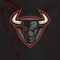 bull mascot gaming logo design vector