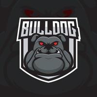 bulldog mascot gaming logo design vector