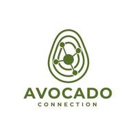 plantilla de logotipo de diseño moderno de conexión de aguacate vector