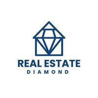logotipo de diseño de diamantes en forma de casa, ilustración de diseño abstracto, símbolo de construcción vector