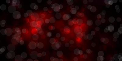 Dark Red vector background with circles.