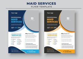 Professional Maid Service, Maid Service Flyer Template, Housekeeping Services Flyer vector