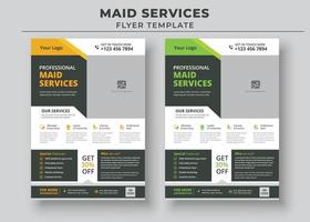 Professional Maid Service, Maid Service Flyer Template, Housekeeping Services Flyer vector