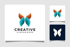 inspiración de diseño de plantilla de logotipo de mariposa azul vector