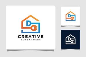 House Electric Plug Logo Template Design Inspiration vector