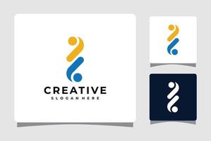 Abstract People Logo Template With Business Card Design Inspiration vector