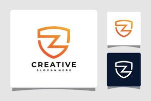 Letter Z Shield Logo Template Design Inspiration vector