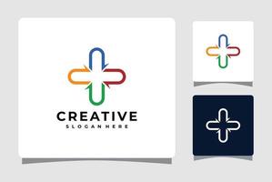Medical Cross Arrow Logo Template Design Inspiration vector
