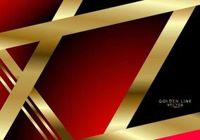 Dark red gold smooth stripes abstract tech background. Modern glossy vector design