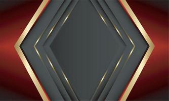 Imagen de vector de fondo abstracto rojo y oro negro