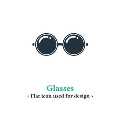 Vector glasses icon in trendy flat style isolated on white background.  Glasses symbol for your website and mobile design.