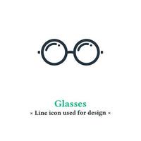 Glasses icon isolated on a white background. Glasses symbol for your website and mobile design. vector