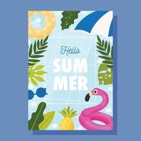 Hello Summer card vector