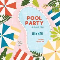 Summer Pool Party flyer vector