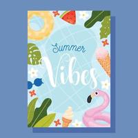 Summer Vibes card vector