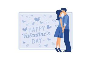 pareja enamorada. Feliz día de San Valentín. El 14 de febrero es el día de todos los enamorados. gráficos adecuados para decorar carteles, folletos, postales, volantes ilustración vectorial plana