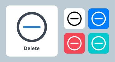 Delete icon - vector illustration . Delete, Remove, Cancel, Minus, Close, Circle, Round, Ui, line, outline, flat, icons .