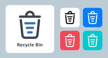 Recycle Bin icon - vector illustration . Bin, Trash, Remove, Delete, Recycle, Empty, Garbage, Dustbin, line, outline, flat, icons .