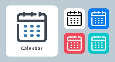 icono de calendario - ilustración vectorial. calendario, fecha, evento, horario, cita, hora, día, mes, línea, contorno, plano, iconos. vector