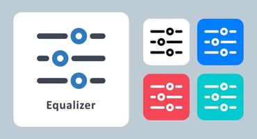 icono del ecualizador - ilustración vectorial. ecualizador, personalizar, personalizar, preferencias, configuración, control, opciones, configuración, línea, contorno, plano, iconos. vector