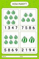 How many counting game with christmas ornament. worksheet for preschool kids, kids activity sheet vector