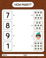 How many counting game with boys. worksheet for preschool kids, kids activity sheet vector