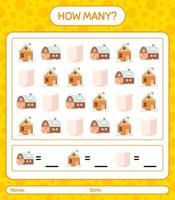 How many counting game with christmas icon. worksheet for preschool kids, kids activity sheet vector