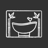 icono de tiza de servicios de salón de spa. masaje y cuidado corporal. bienestar y relax. baño. ilustración de pizarra de vector aislado