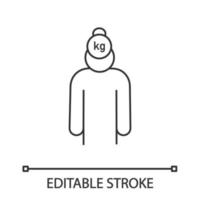 Stress and life problems linear icon. Burden. Thin line illustration. Exhaustion and fatigue. Troubled and tired person. Burnout. Contour symbol. Vector isolated outline drawing. Editable stroke