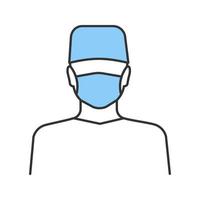 Plastic surgeon color icon. Doctor, therapist, general practitioner. Medical worker. Dentist. Isolated vector illustration