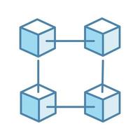 icono de color de la tecnología blockchain. grandes datos criptomoneda fintech. comercio electrónico cubos conectados. ilustración vectorial aislada vector