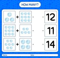 How many counting game with full moon. worksheet for preschool kids, kids activity sheet vector