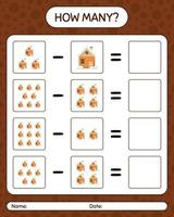 How many counting game with house. worksheet for preschool kids, kids activity sheet vector