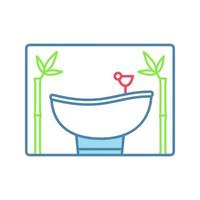 Spa salon services color icon. Massage and body care. Wellness and relax. Bathroom. Isolated vector illustration