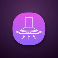Range hood app icon. Kitchen extractor fan. Cooker hood. Kitchen exhaust. Household appliance. UI UX user interface. Web or mobile application. Vector isolated illustration