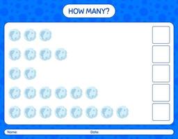 How many counting game with full moon. worksheet for preschool kids, kids activity sheet vector