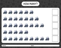 How many counting game with sock. worksheet for preschool kids, kids activity sheet vector