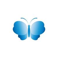 Beautiful blue butterfly illustration isolated on white background. Gradient color. Suitable for beauty and fashion product vector