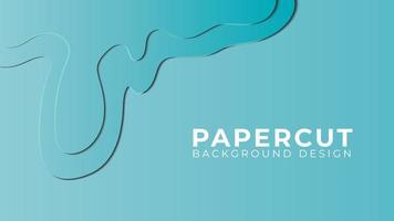 Ilustración de vector de capas de corte de papel líquido 3d colorido. plantilla de diseño de fondo abstracto brillante. tema de color de gradación turquesa y azul claro. estilo de diseño limpio y simple