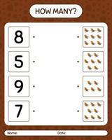 How many counting game with robin bird. worksheet for preschool kids, kids activity sheet vector