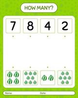 How many counting game with christmas ornament. worksheet for preschool kids, kids activity sheet vector