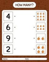 How many counting game with house. worksheet for preschool kids, kids activity sheet vector