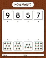 How many counting game with boys. worksheet for preschool kids, kids activity sheet vector