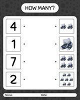 How many counting game with sock. worksheet for preschool kids, kids activity sheet vector