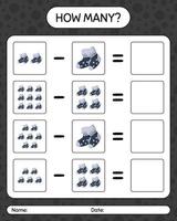 How many counting game with sock. worksheet for preschool kids, kids activity sheet vector