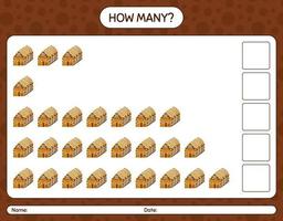 How many counting game with gingerbread cookie. worksheet for preschool kids, kids activity sheet vector